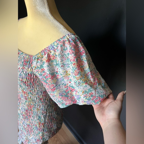 Pink Lily Woman’s Floral Print Stretchy Easter Spring Scrunch Dress Size Small - Picture 3 of 6